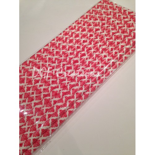 Damask Red Pattern  Paper Straw click on image to view different color option
